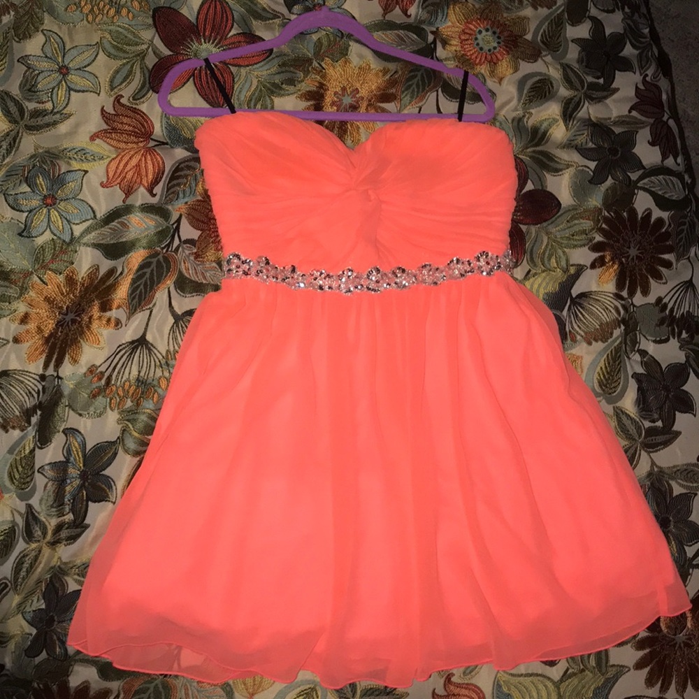 coral homecoming dress